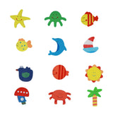12pcs/lot  Wooden Refrigerator Magnet Fridge Stickers Animal Cartoon Colorful Kids Toys