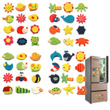 12pcs/lot  Wooden Refrigerator Magnet Fridge Stickers Animal Cartoon Colorful Kids Toys
