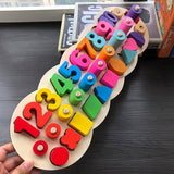Children Wooden Toys Montessori Materials Learn To Count Numbers Matching Digital Shape