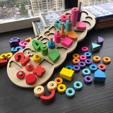 Children Wooden Toys Montessori Materials Learn To Count Numbers Matching Digital Shape